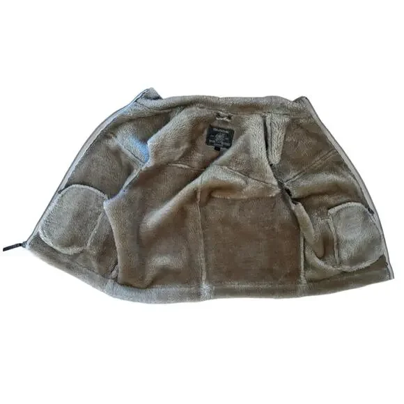 Vintage Guess Distressed Leather Vest Mens XL Front Zip Faux Fur Lined Western
